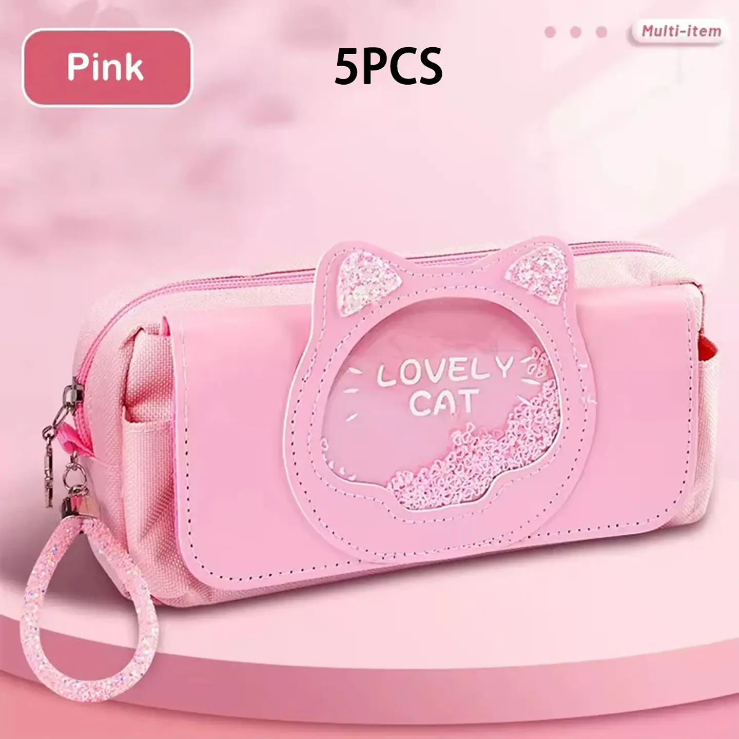 Kawaii Quicksand Pencil Case – Large Capacity 7