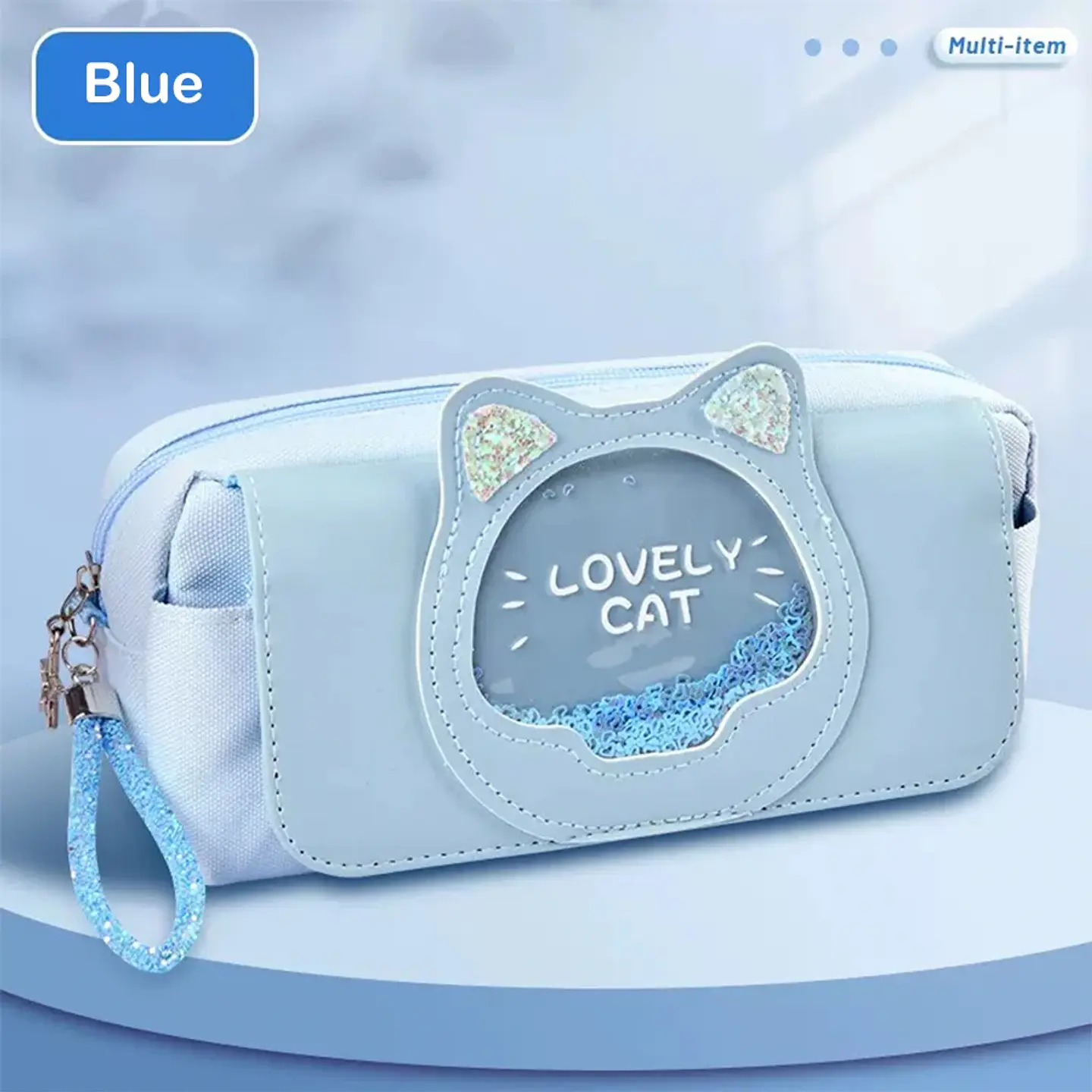 Kawaii Quicksand Pencil Case – Large Capacity 13