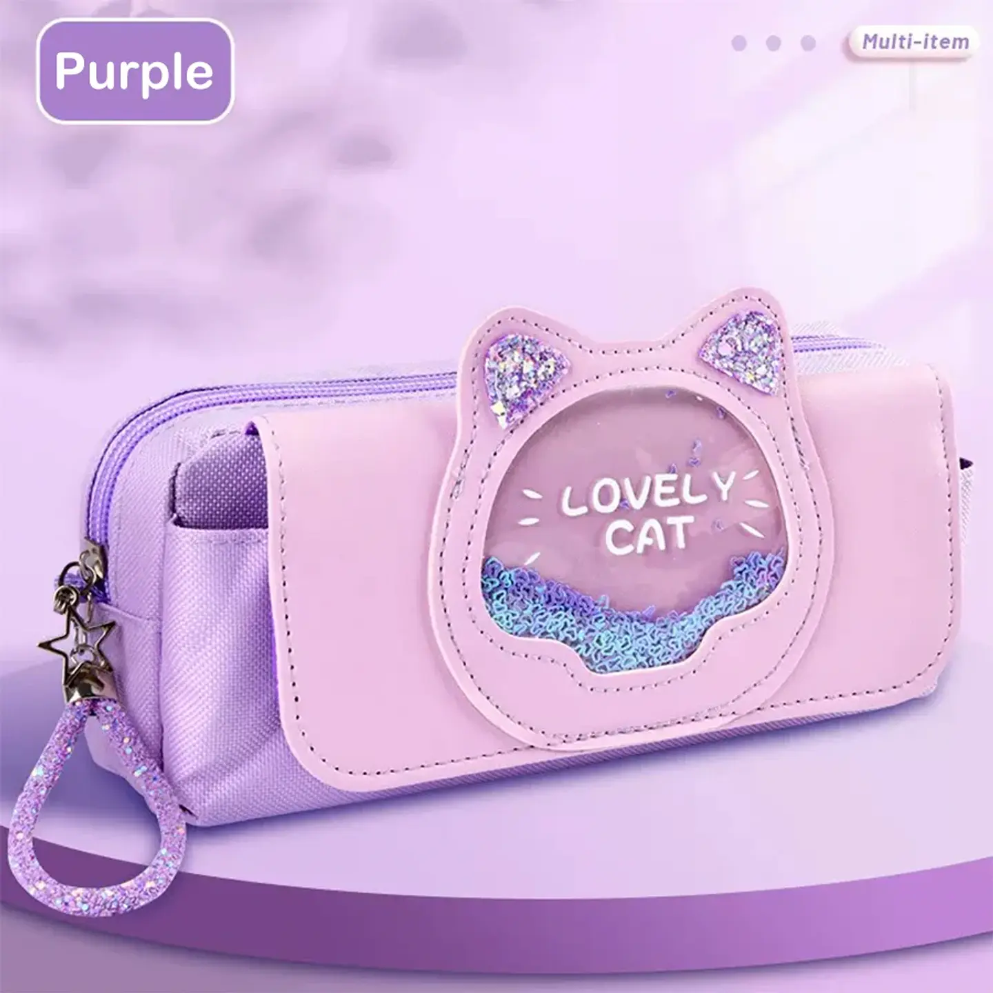 Kawaii Quicksand Pencil Case – Large Capacity 14