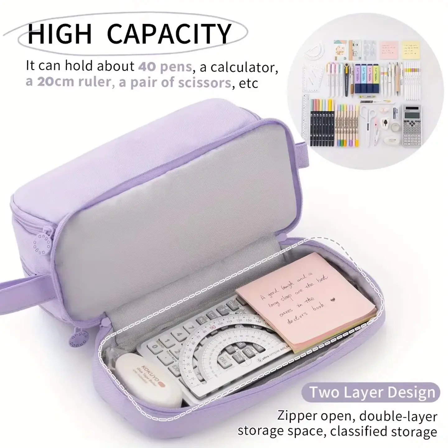 Multi-Compartment Pencil Case – Transparent 18