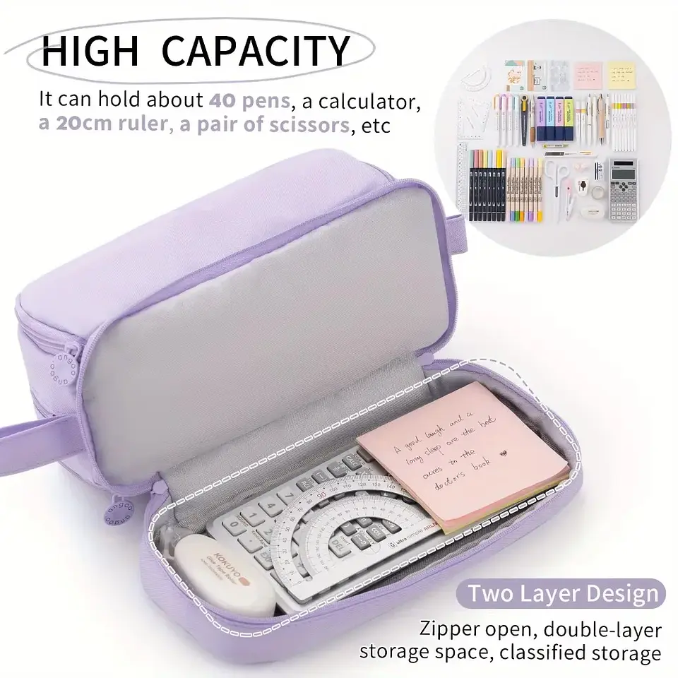 Multi-Compartment Pencil Case – Transparent 18