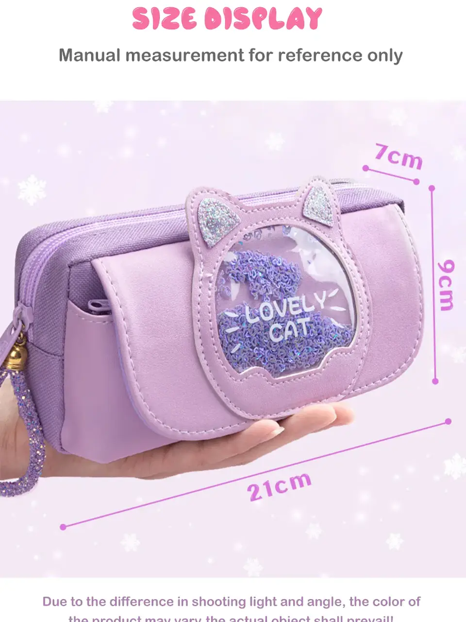 Kawaii Quicksand Pencil Case – Large Capacity 28
