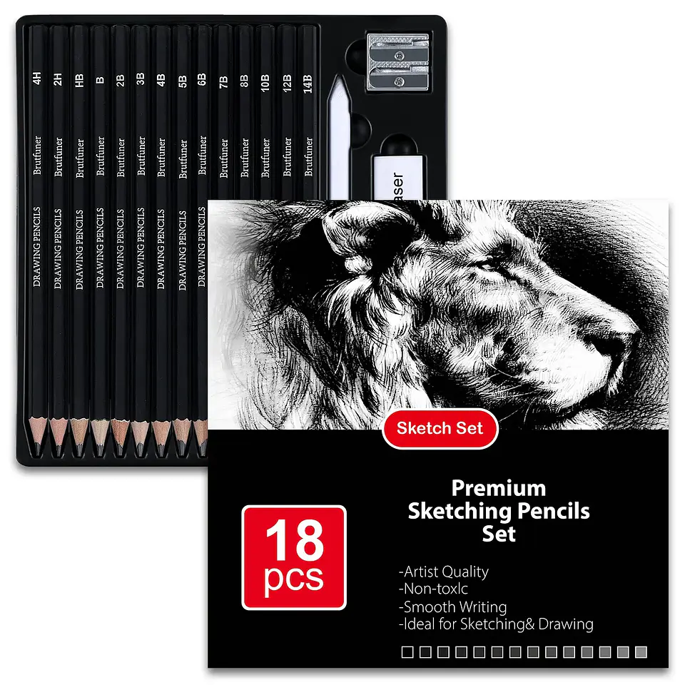 Sketching Kit – Graphite & Charcoal Pencils 8
