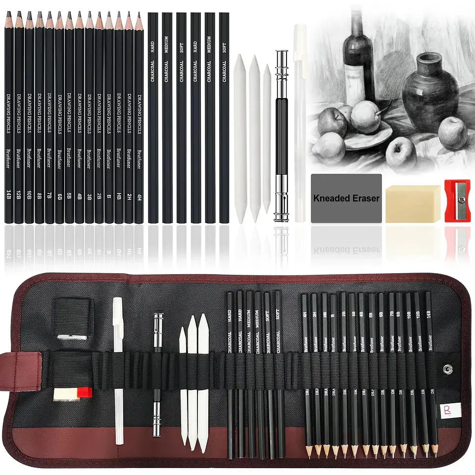 Sketching Kit – Graphite & Charcoal Pencils 9