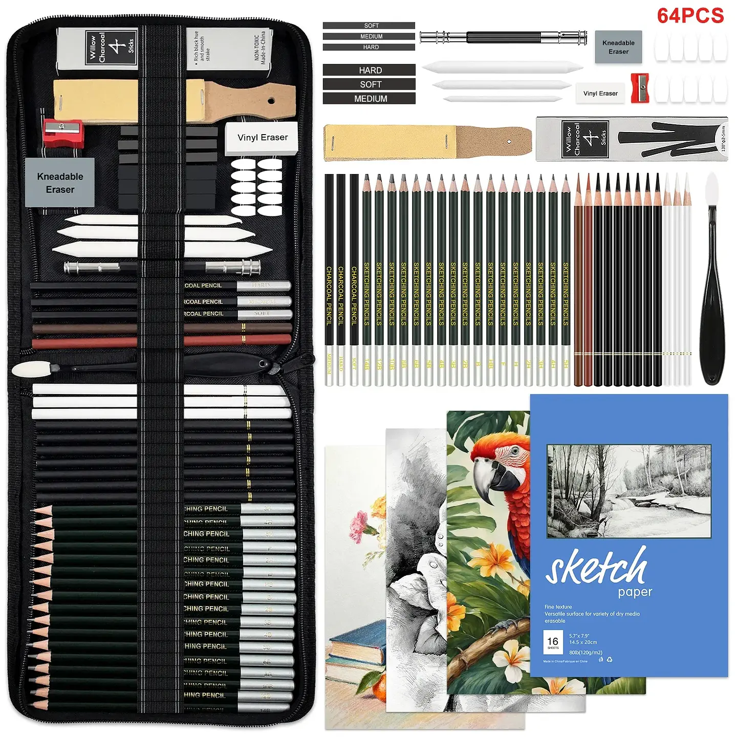 Sketching Kit – Graphite & Charcoal Pencils 11