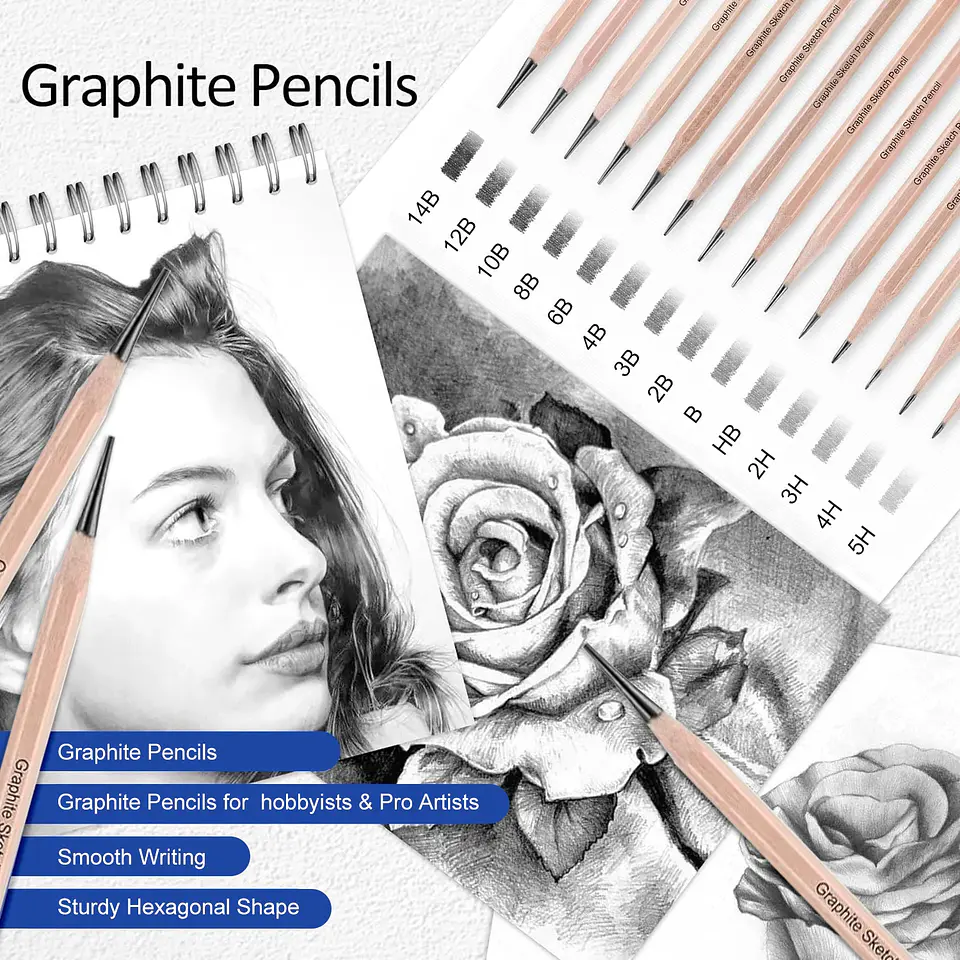 Sketching Kit – Graphite & Charcoal Pencils 13