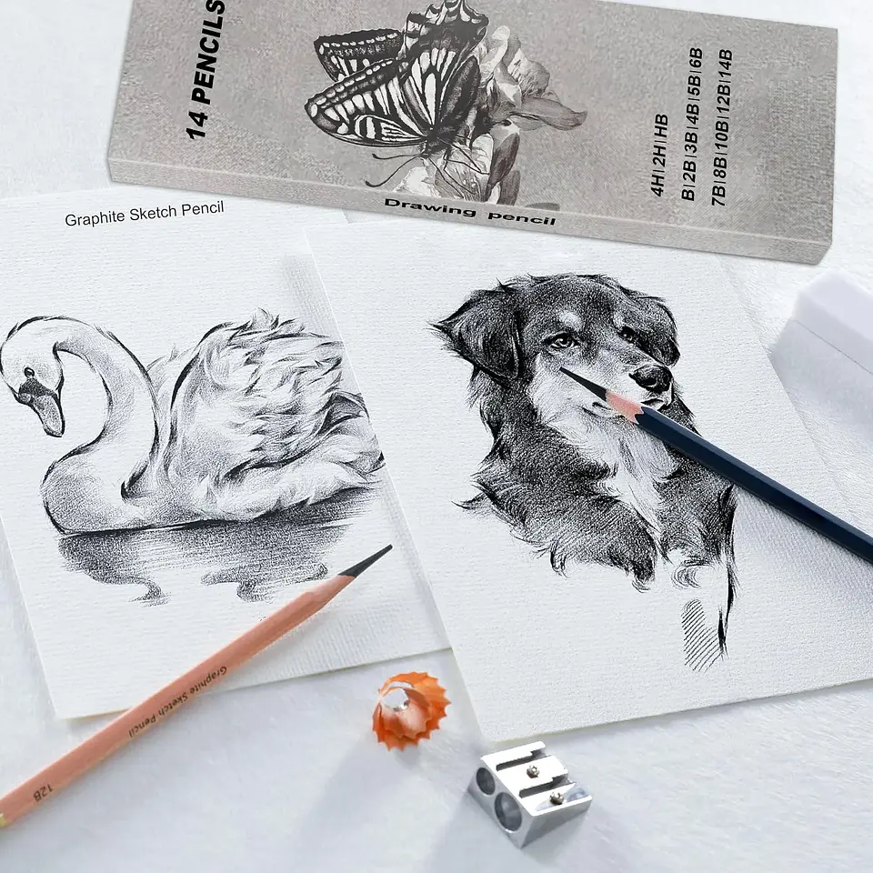Sketching Kit – Graphite & Charcoal Pencils 14