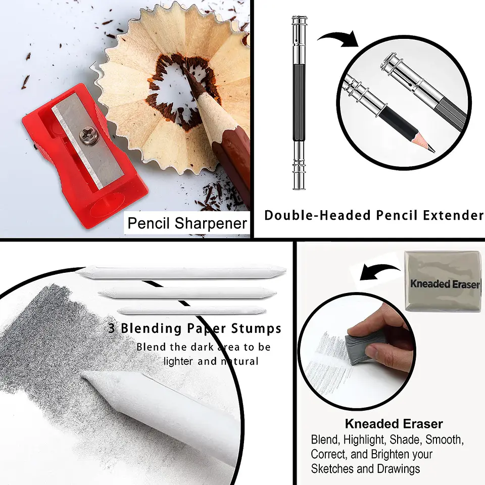 Sketching Kit – Graphite & Charcoal Pencils 17