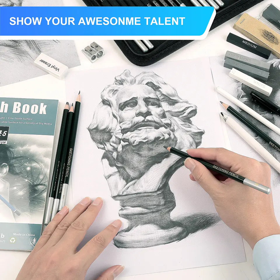 Sketching Kit – Graphite & Charcoal Pencils 18