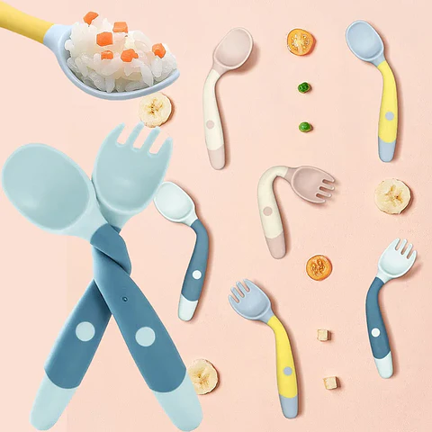 Silicone Spoon &amp; Fork Training Set – Baby