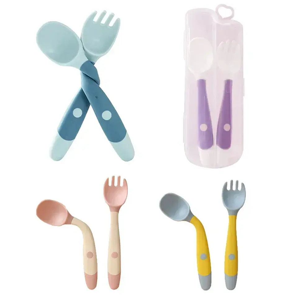 Silicone Spoon & Fork Training Set – Baby 2