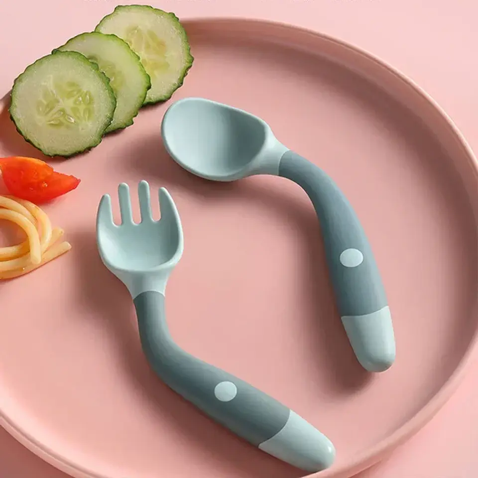 Silicone Spoon & Fork Training Set – Baby 3