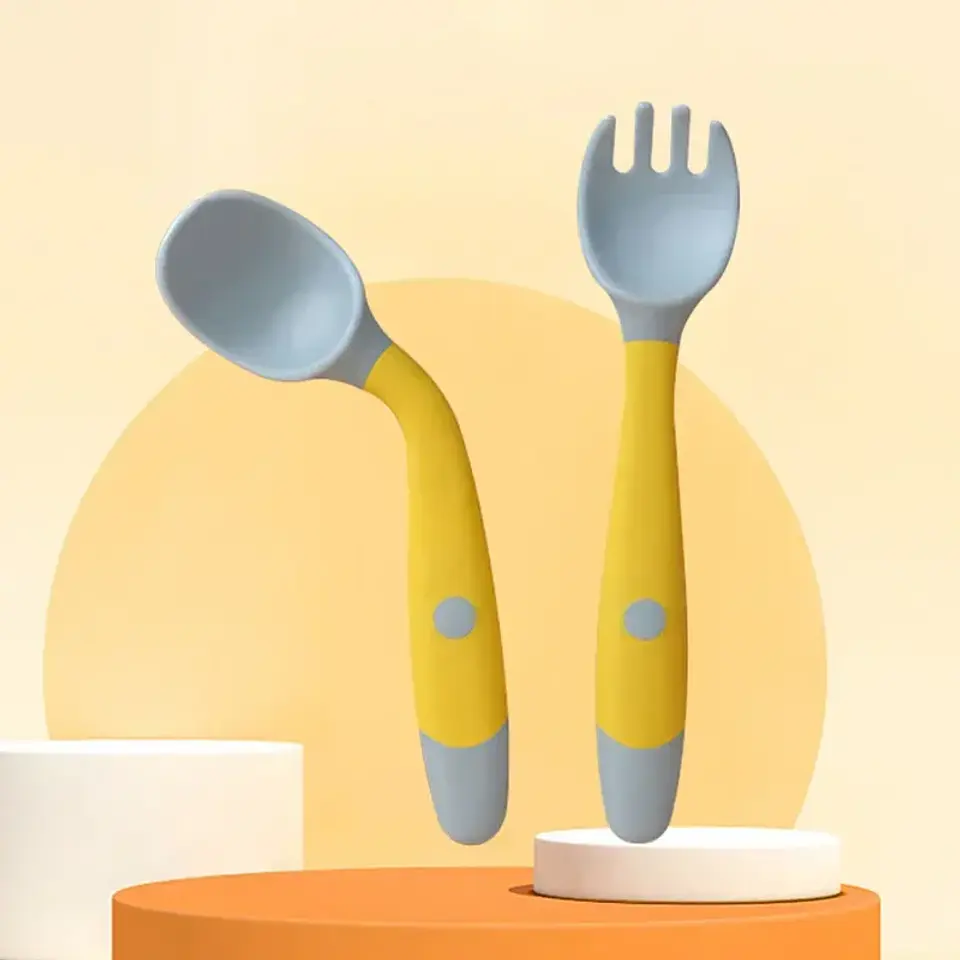 Silicone Spoon & Fork Training Set – Baby 7
