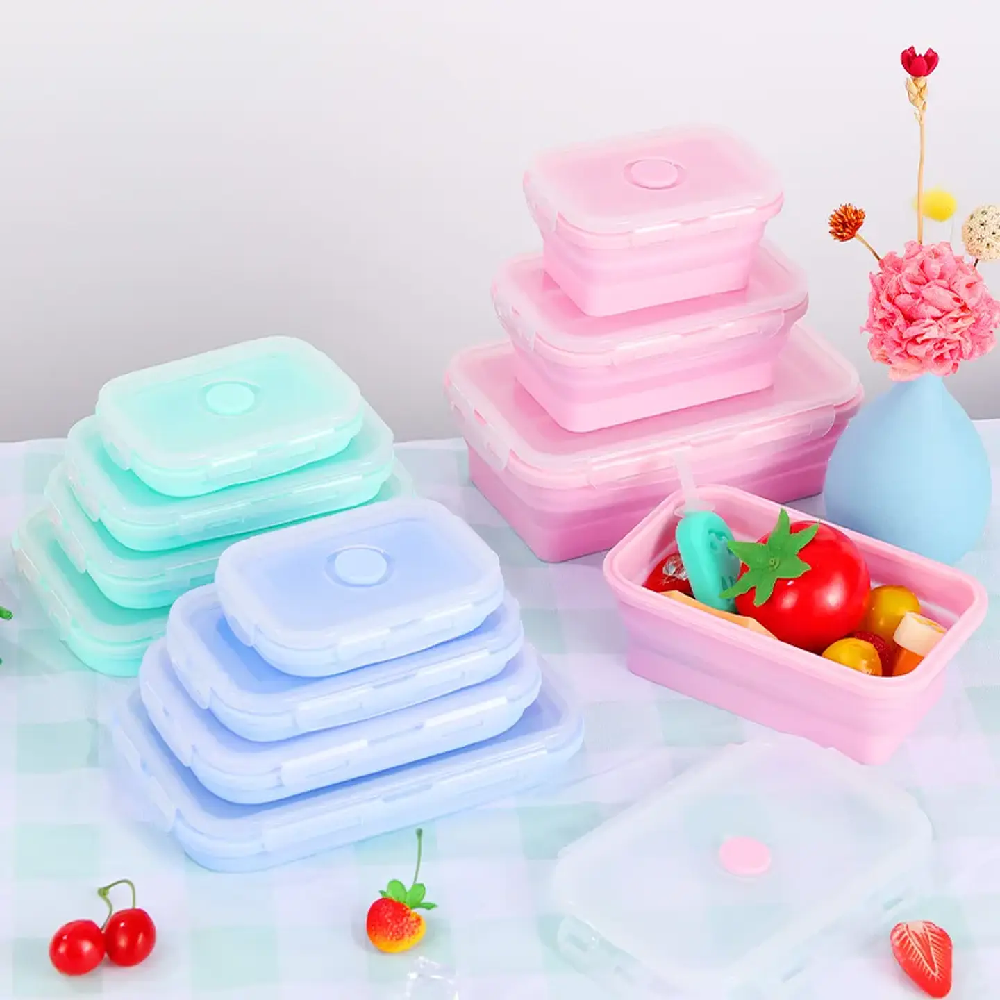 Collapsible Silicone Food Containers – 4-Piece 1