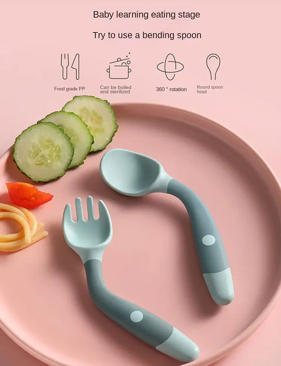 Silicone Spoon & Fork Training Set – Baby 15