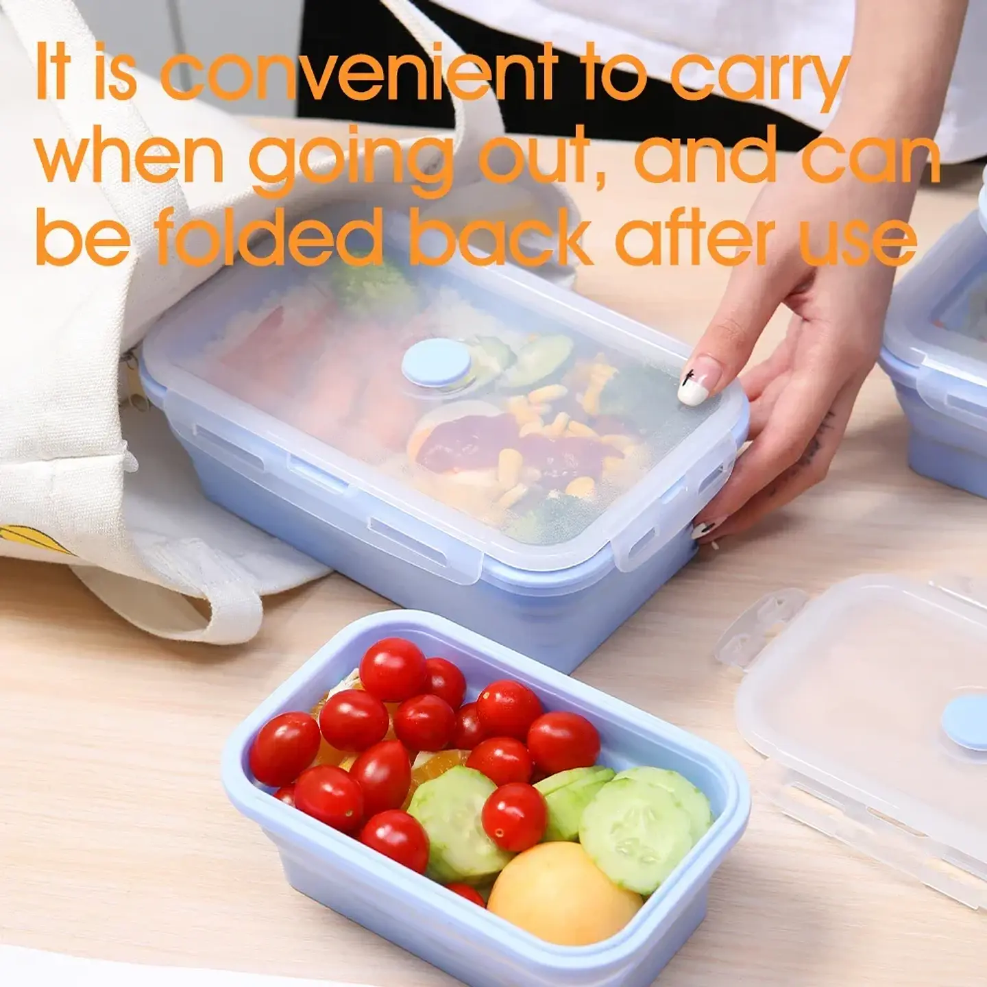 Collapsible Silicone Food Containers – 4-Piece 4
