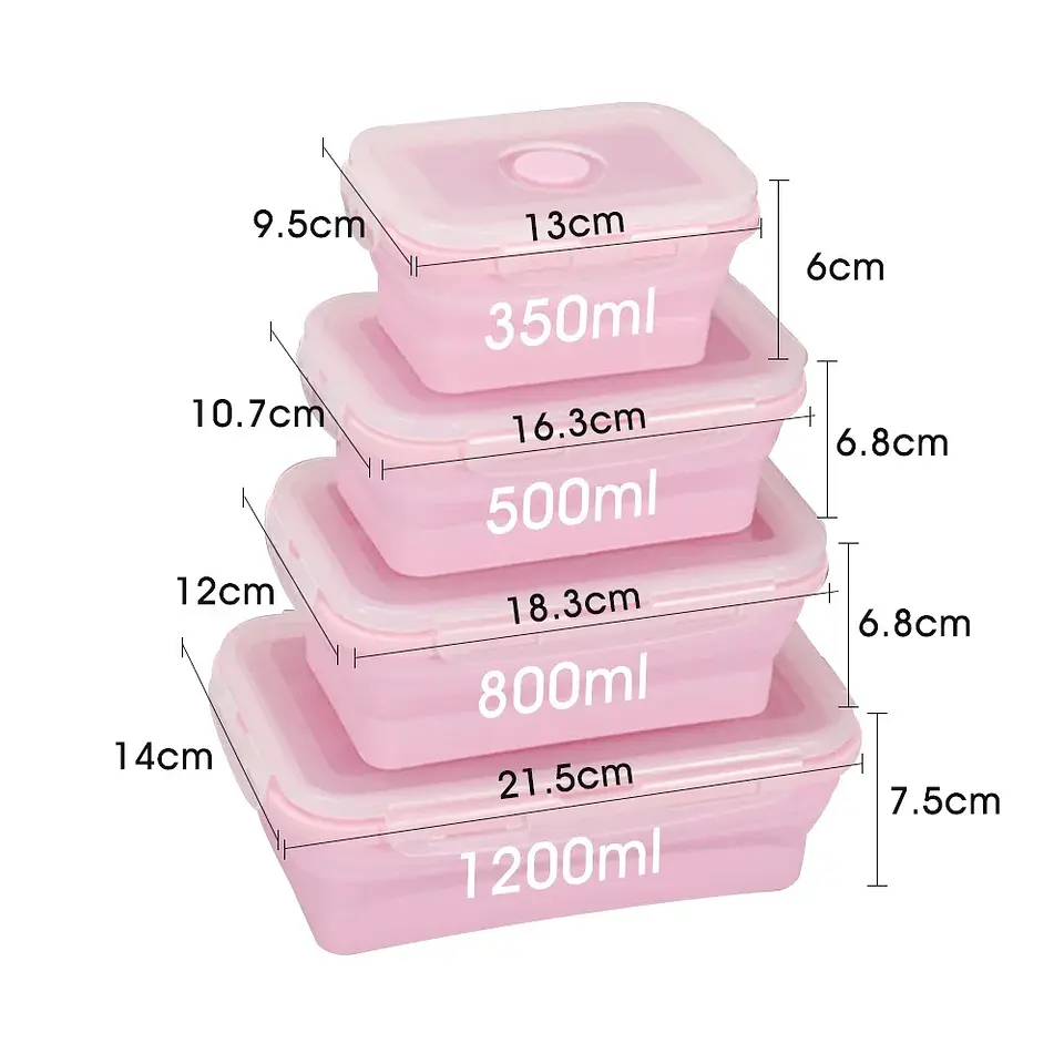 Collapsible Silicone Food Containers – 4-Piece 15