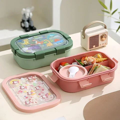 Cartoon Lunch Box with Soup Bowl – Leak-Proof