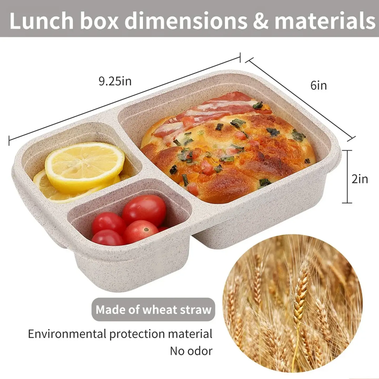3-Compartment Bento Lunch Box – Wheat Straw 5