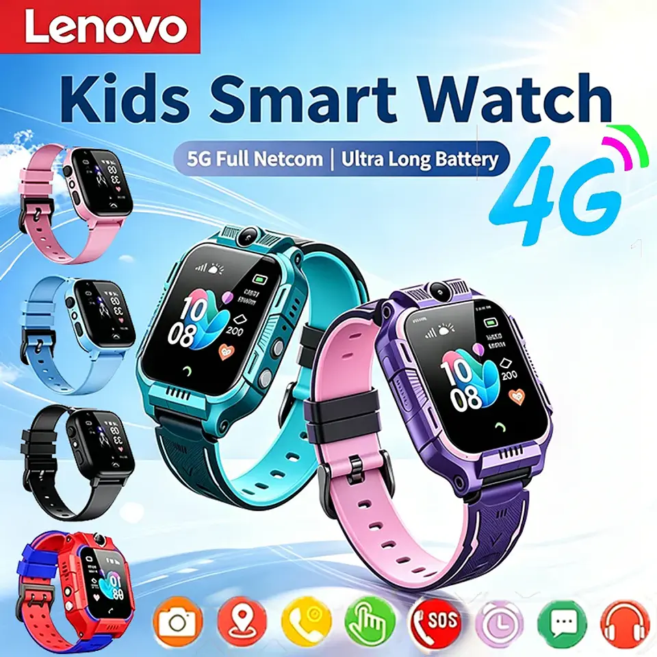 Lenovo 4G Kids Smart Watch – GPS & Health Monitor 9