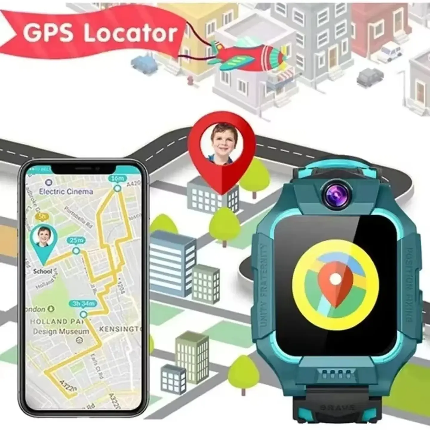 Lenovo 4G Kids Smart Watch – GPS & Health Monitor 1