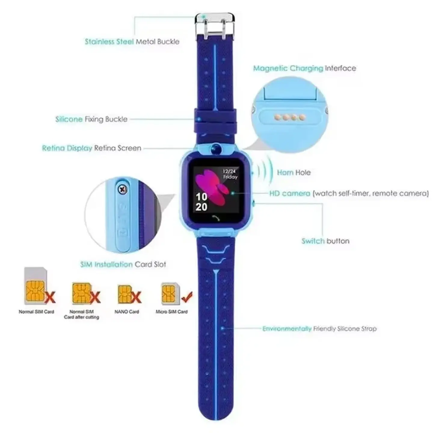 Lenovo 8K 5G Kids Smart Watch – GPS & SOS Calling 6
