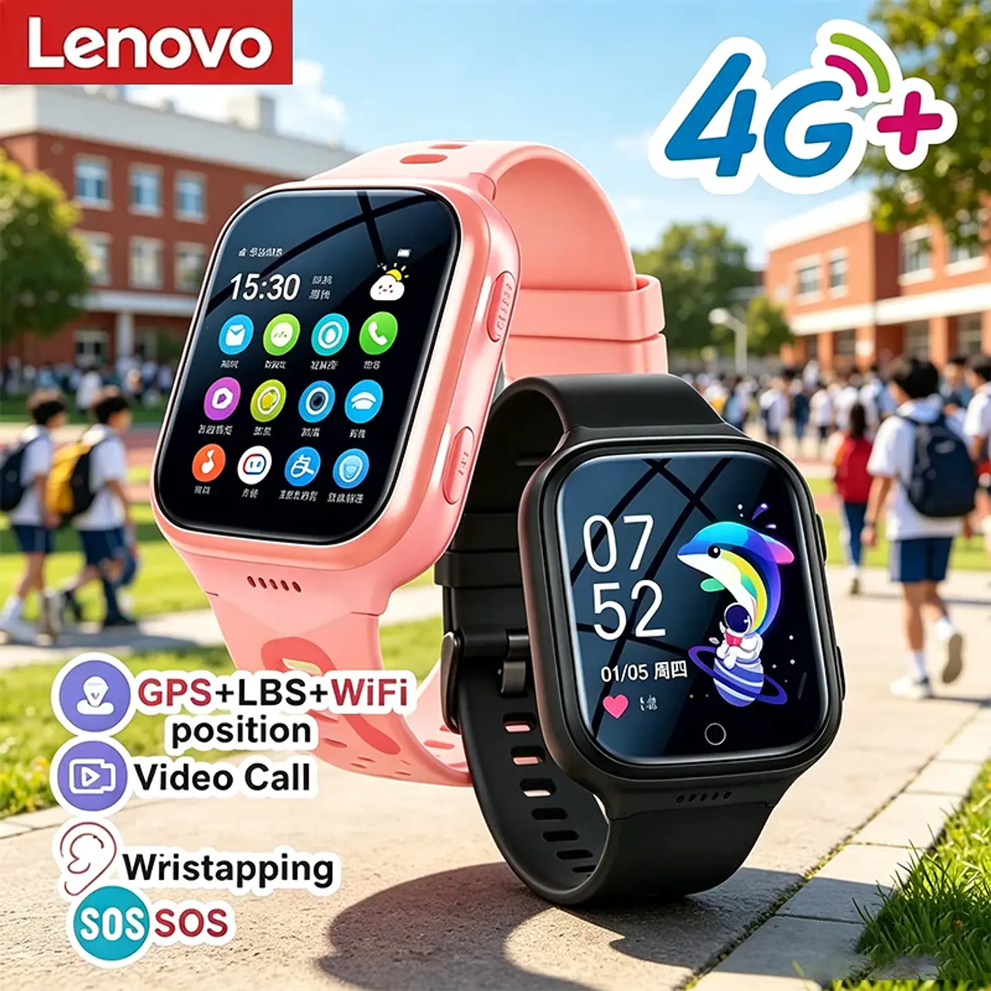 Lenovo GPS Kids Smart Watch – 4G & 13MP Camera 2