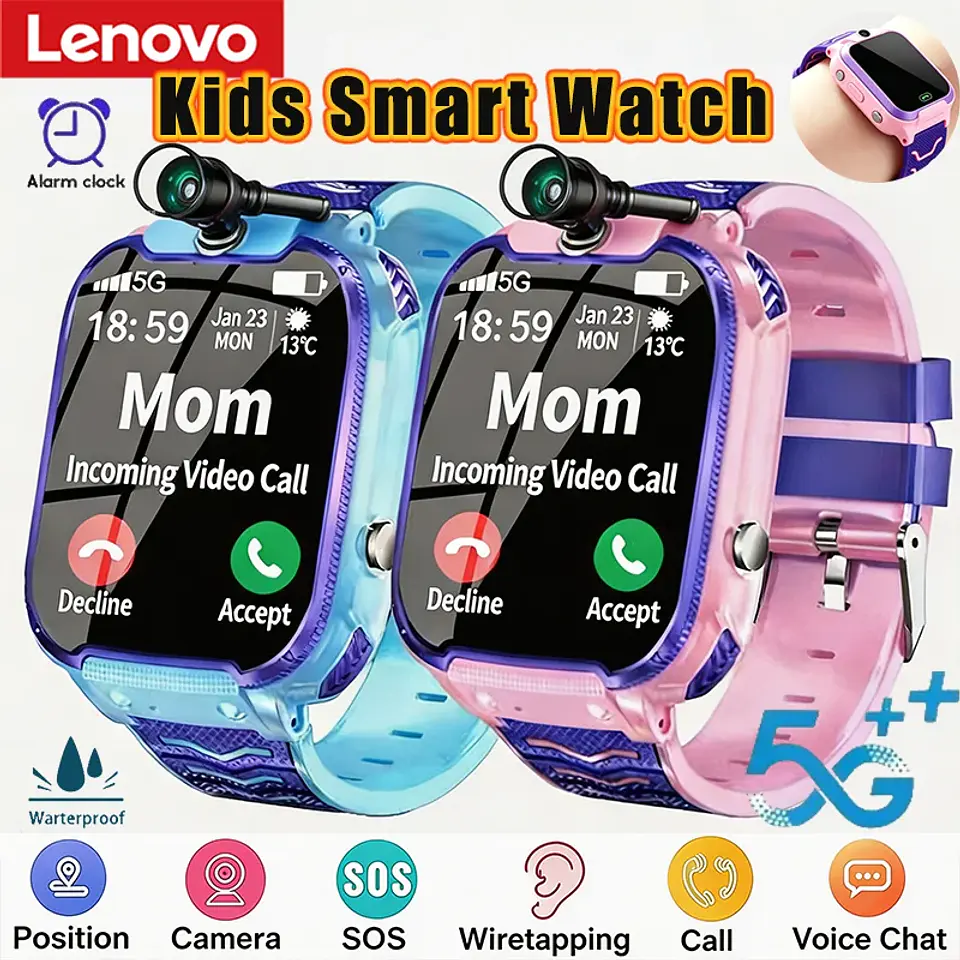 Lenovo 5G Kids Smart Watch – GPS, SOS & Camera 11