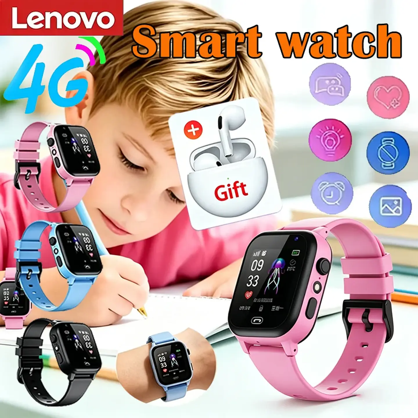 Lenovo 5G Kids Smart Watch – Video Call & Health 1