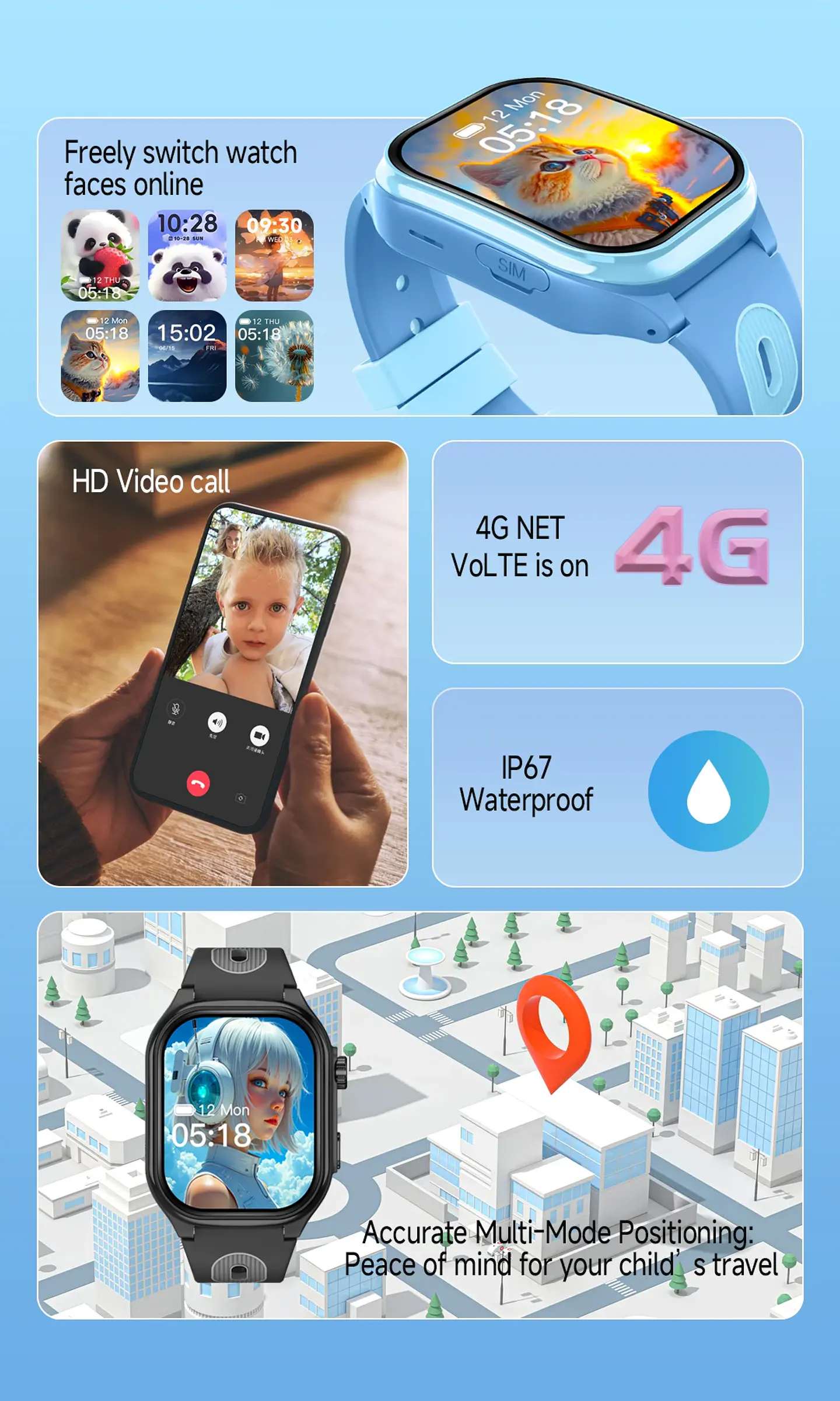 4G Kids Smart Phone Watch – GPS & Video Call 14