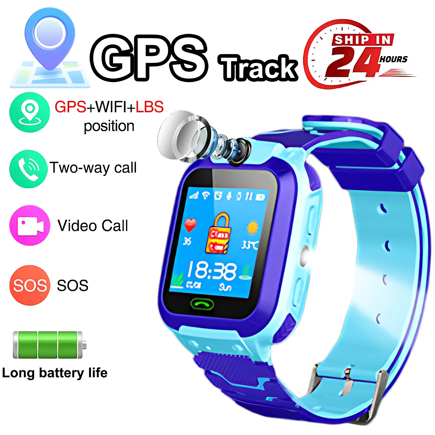 Lenovo 5G IP67 Kids Smart Watch – GPS & SOS 9
