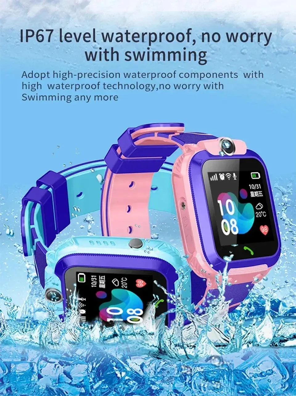 Lenovo 8K 5G Kids Smart Watch – GPS & SOS Calling 17