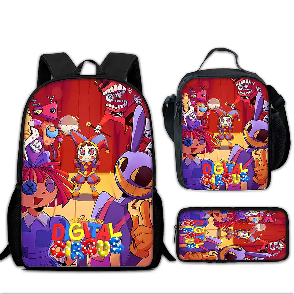 Cartoon School Backpack Set – Lunch Bag & Pencil Case 2
