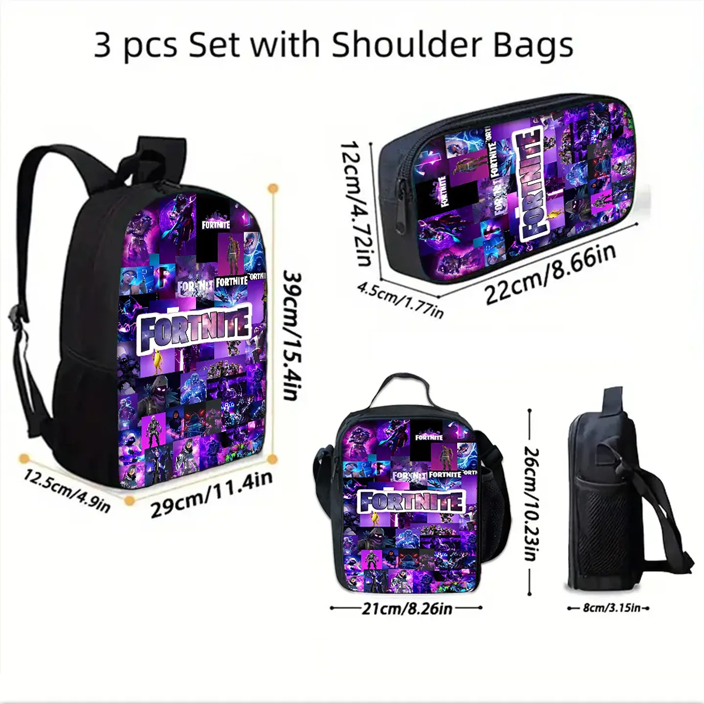 Gamer School Backpack Set – Lunch Bag & Pencil Case 3