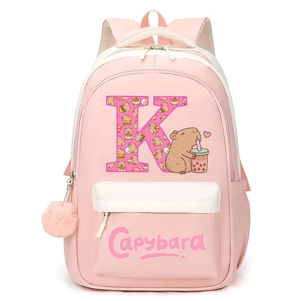 Capybara Letter Backpack – Cute Girls Design 3