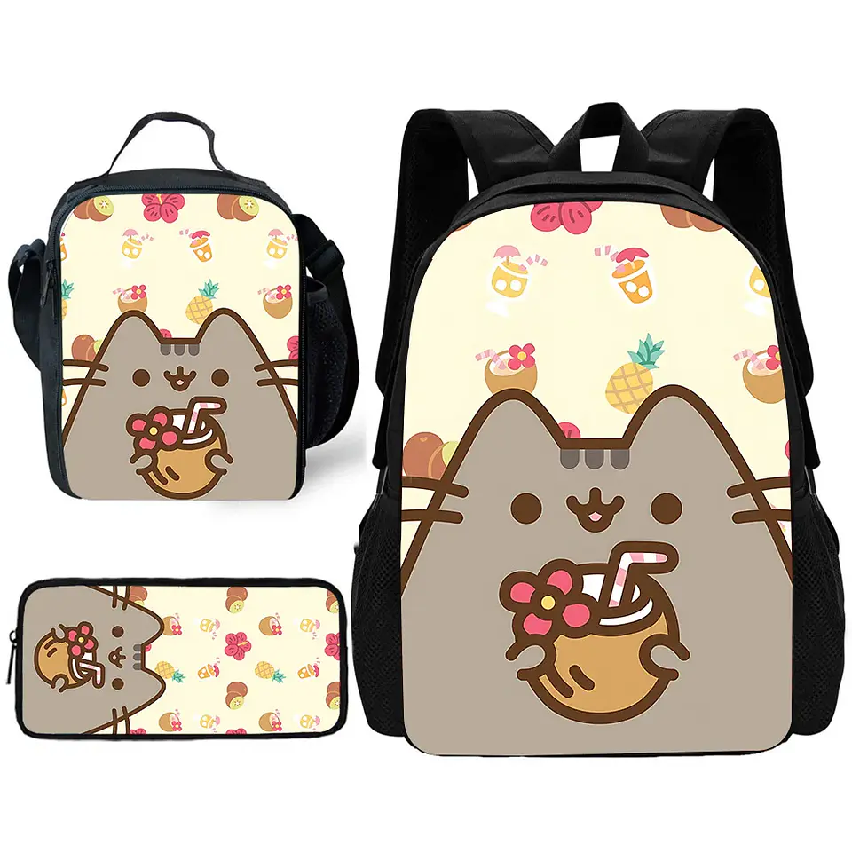 Kawaii Cat School Backpack Set – Lunch Bag & Pencil 12