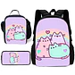 Kawaii Cat School Backpack Set – Lunch Bag & Pencil - thumbnail 13