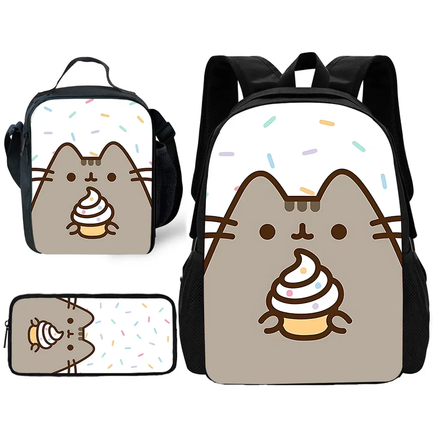 Kawaii Cat School Backpack Set – Lunch Bag & Pencil 14