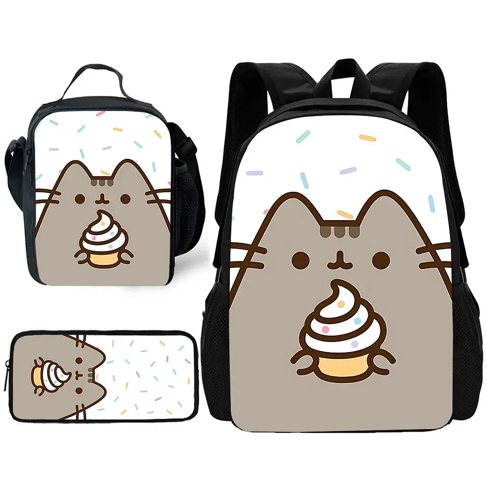 Kawaii Cat School Backpack Set – Lunch Bag & Pencil 14