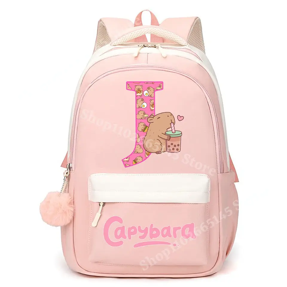 Capybara Letter Backpack – Cute Girls Design 8