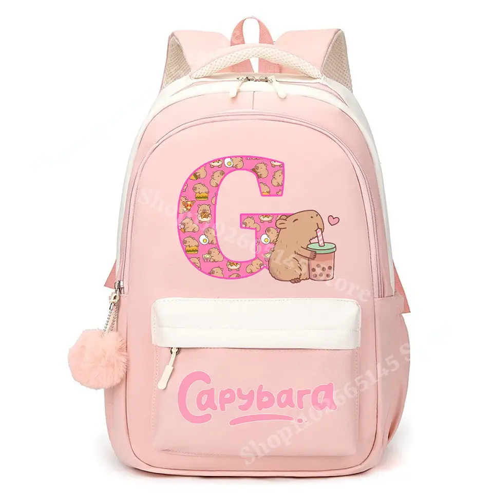 Capybara Letter Backpack – Cute Girls Design 9