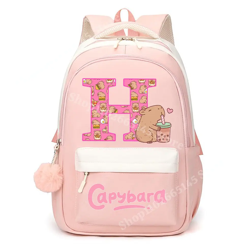 Capybara Letter Backpack – Cute Girls Design 10