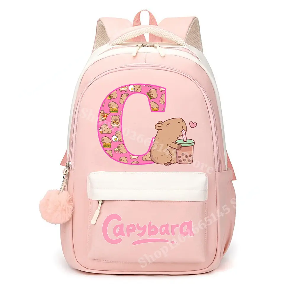 Capybara Letter Backpack – Cute Girls Design 13