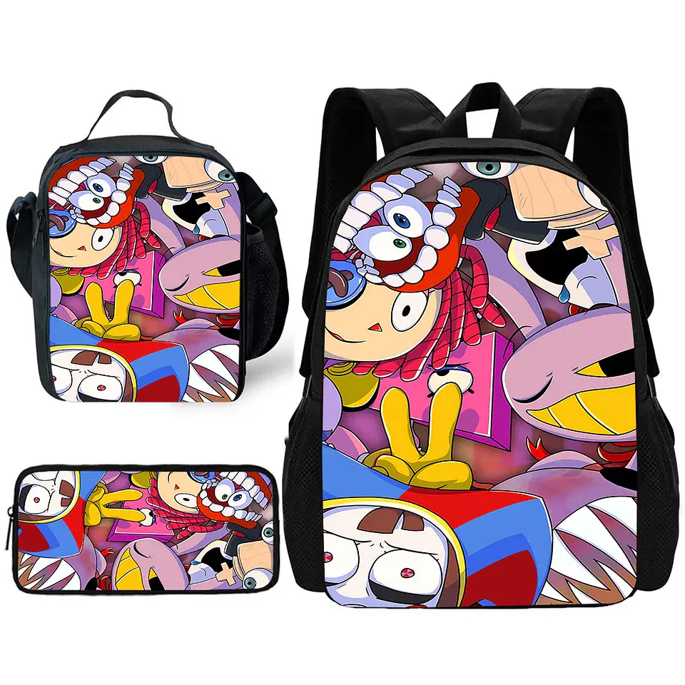 Cartoon School Backpack Set – Lunch Bag & Pencil Case 25