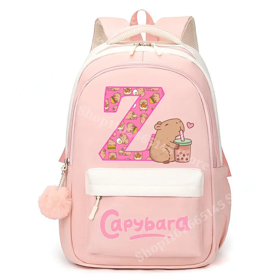 Capybara Letter Backpack – Cute Girls Design 24