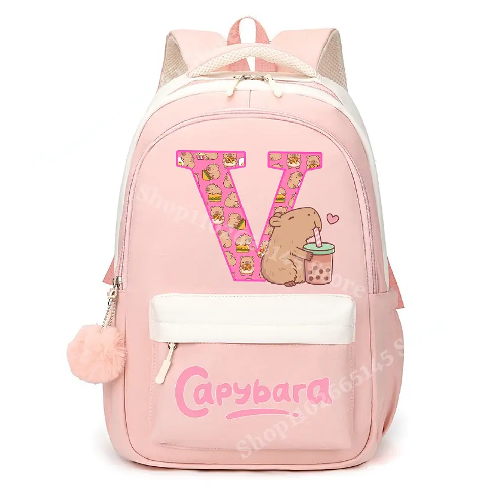 Capybara Letter Backpack – Cute Girls Design 28