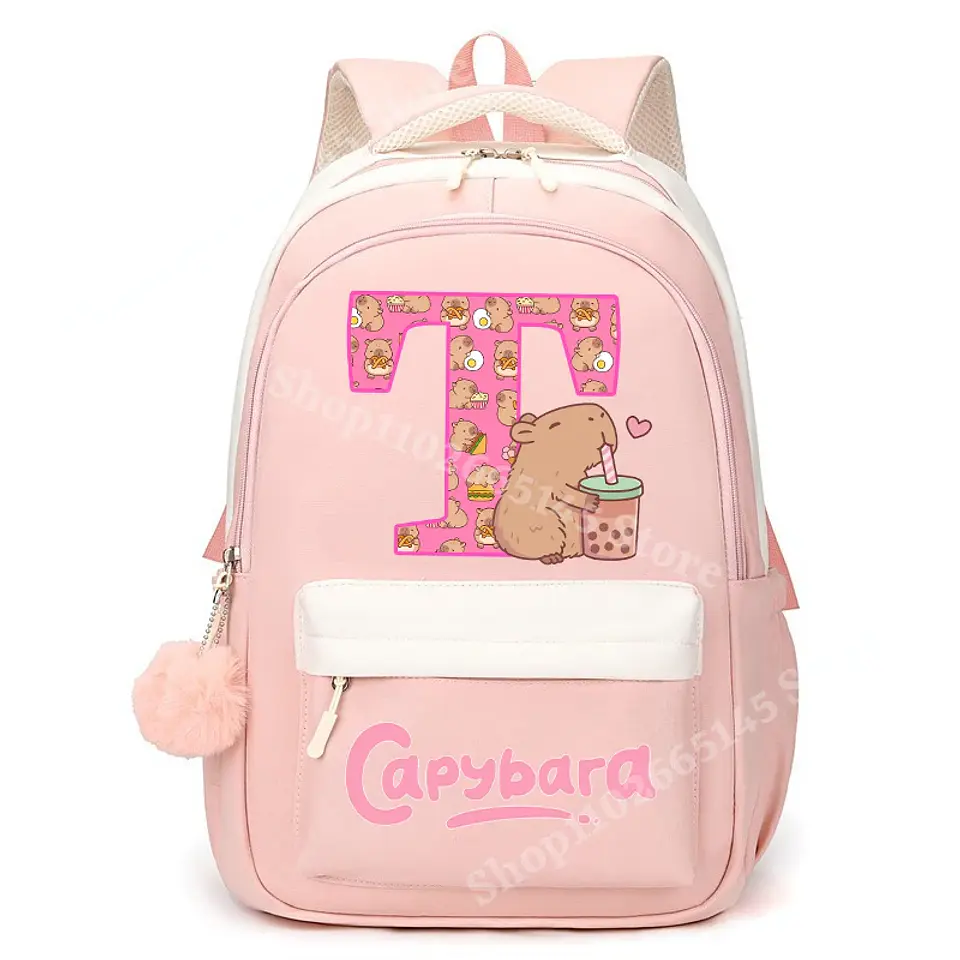 Capybara Letter Backpack – Cute Girls Design 30