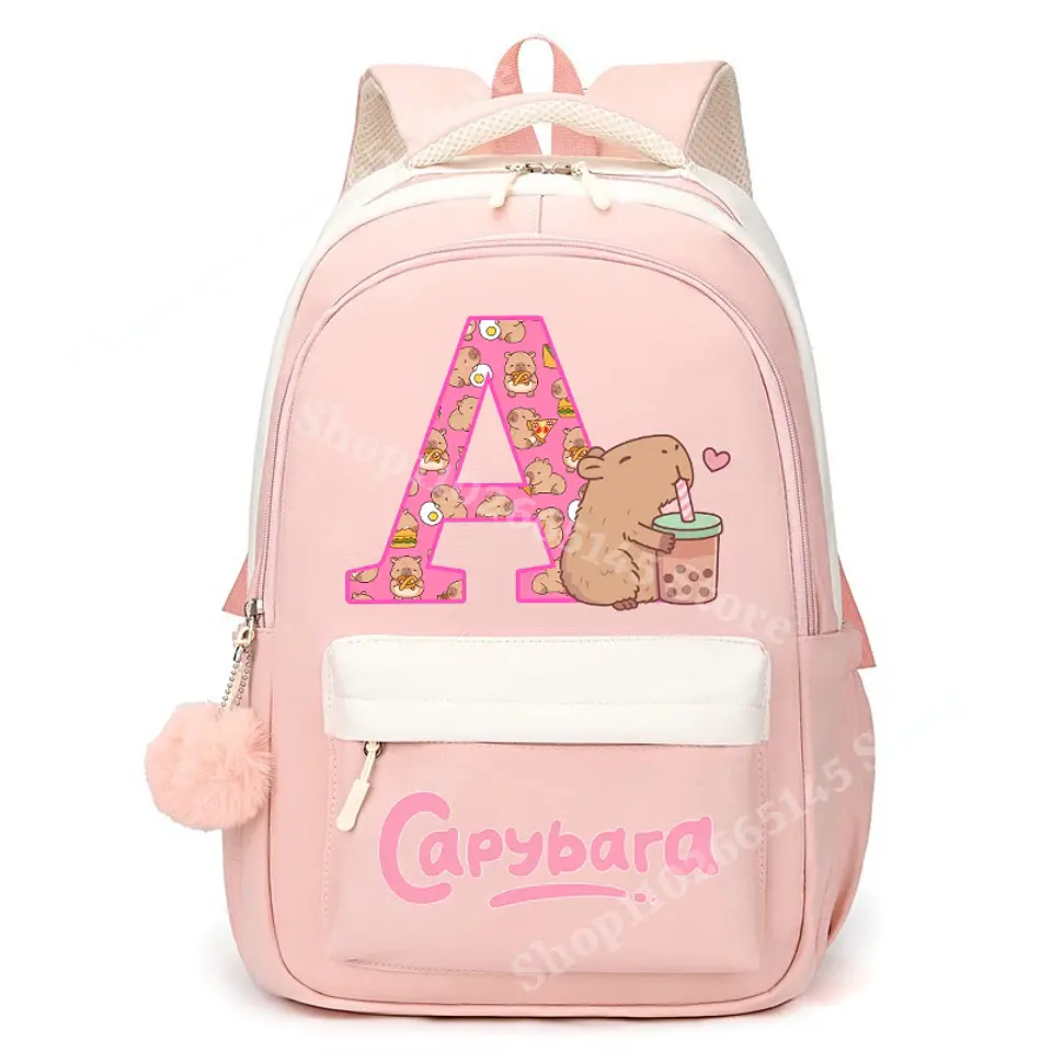 Capybara Letter Backpack – Cute Girls Design 32