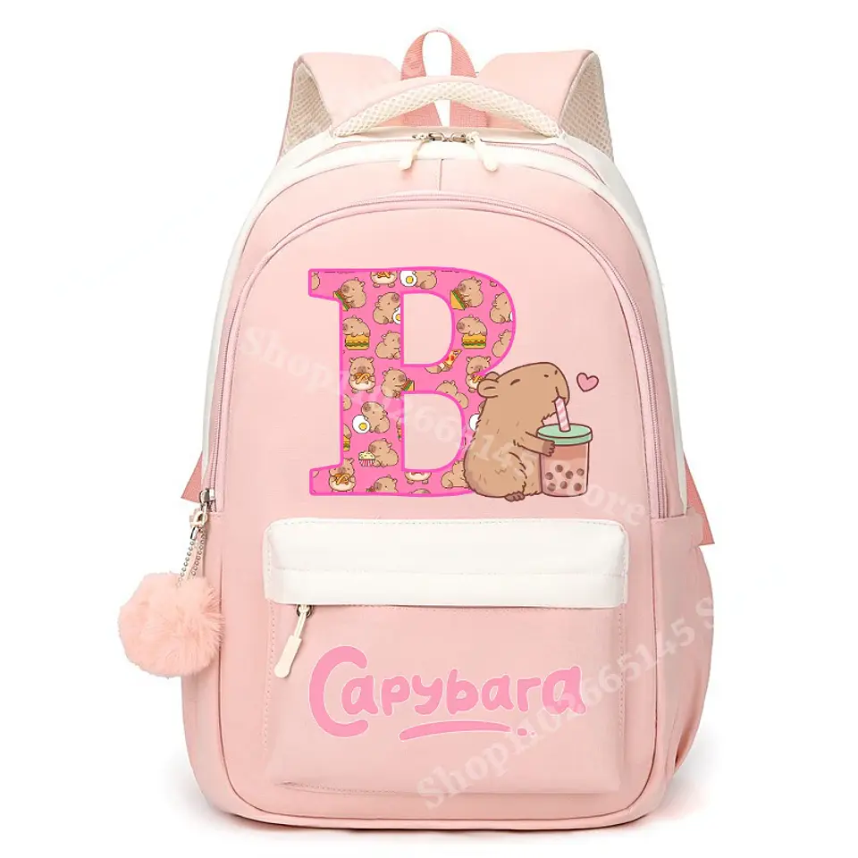Capybara Letter Backpack – Cute Girls Design 33