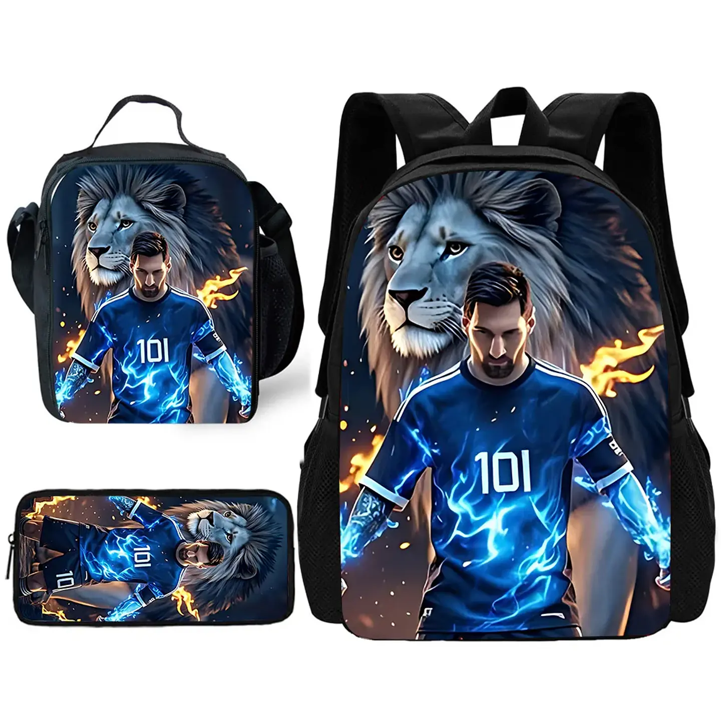 Football Star Backpack Set – Lunch Bag & Pencil 2